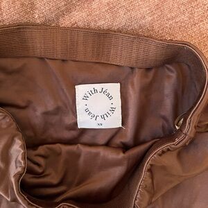 With Jean Brown Skirt